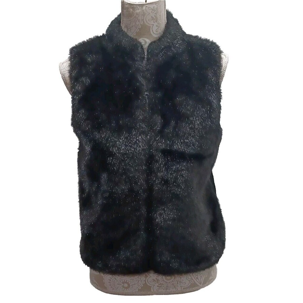 designers originals  Black Knit /faux Fur  Vest Womens Size  Medium P